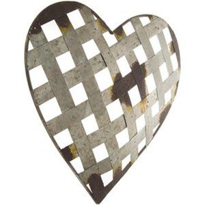 Silver Metal Heart for Wall Decor - Piece of Art for Home Interior in Distressed